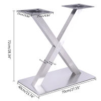 Patas de mesa de acero inoxidable diseño X / V estantes de mesa, asientos de mesa, mesas dobles estantes de mesa de acero inoxidable - details 0