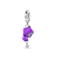 Cuentas de circón de estrella púrpura del universo misterioso de Plata de Ley 925 compatibles con pulsera Original Pandora, cuentas de abalorios, regalo de joyería para mujer - details 0