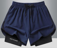Pantalones cortos deportivos 2 en 1 para hombre, para correr rápido, gimnasio con bolsillos para exterior - details 5