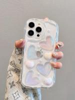 New Laser Love Phone Case Fall Prevention Stereoscopic Cover For iPhone 15 / 15 Plus / 15 Pro / 15 Pro Max - details 2