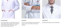 Bata de Laboratorio Hombre Mujer, Bata Médica Algodón Poliéster Bata Blanca Manga Larga Bata Laboratorio Disfraz Doctora para Estudiantes Escuela Laboratorio de Ciencia Enfermera - details 2