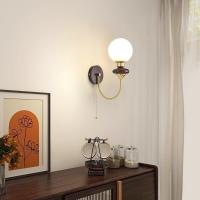 Lámpara de Pared de Cristal, Luz de bola francesa, Vintage, con Interruptor de Cremallera - details 3