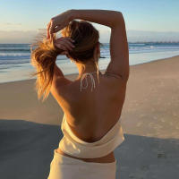 BUNO-Conjunto de 2 piezas de moda de verano de gato extraño para mujer, Tops con volantes y cuello Halter + minifaldas, trajes de fiesta en la playa de tendencia de vacaciones - details 6