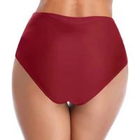 Pantalones de baño con volantes para mujer, Bikini de cintura alta sólido, parte inferior adelgazante, traje de baño a la cadera, calzoncillos, pantalones cortos de baño simples y exquisitos - details 8
