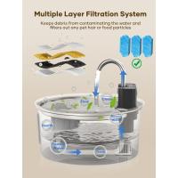 Fuente de Agua para Gatos Inalámbrica 108oz/3.2L Operada por Batería de Acero Inoxidable - details 2