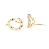 Pendientes de Stud de Metal de Alta Calidad Diseño de Círculo Redondo Irregular Ovalado - details 7