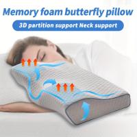 Almohada de Mariposa para Soporte del Cuello - Diseño Ortopédico Contorneado, Confort Todo-Tiempo, Funda Reversible, Apoyo con Partición 3D para el Cuello y la Cabeza, Almohadilla para el Cuello - details 1