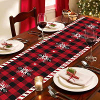 Mantel de Copo de Nieve Rectangular de Poliéster Ideal para Cena de Año Nuevo Decoración del Hogar - details 5