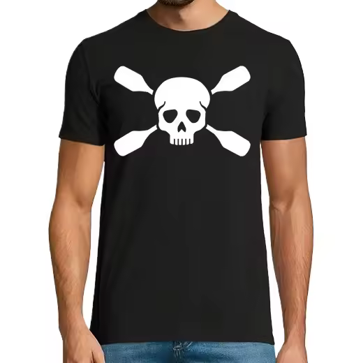 calavera de kayak,Camiseta de Pádel Divertido, ropa para exteriores - 1