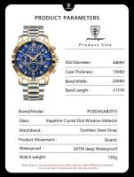 Reloj militar de lujo de alta calidad para hombre, cronógrafo, resistente al agua, luminoso, de pulsera, de acero inoxidable, de cuarzo, con caja - details 6