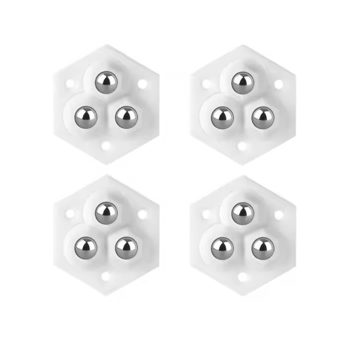 Polea universal autoadhesiva silenciosa de 4 piezas 360 °   Rueda Universal de alta resistencia con rotación, 3 cuentas, caja de almacenamiento de polea móvil de 3 cuentas - 1