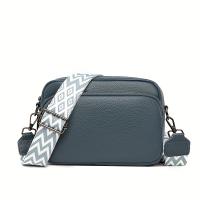 Bolso bandolera de cuero retro, bolso de hombro con correa ancha, bolso cuadrado multicapa de moda para mujer - details 0
