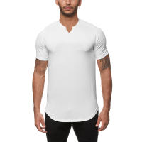 Muscleguys Camiseta de Fitness para Hombres Ajuste Cero, Secado Rápido, Pantalla Sólida, Cuello en V, Ropa de Gimnasio de Poliéster - details 10