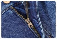 Jeans de Pierna Recta y Cintura Alta para Hombres en Invierno Ajuste Suelto, Largo y Cálido con Tirantes Elásticos Pantalones Cortos de Moda para Hombres Mayores - details 22