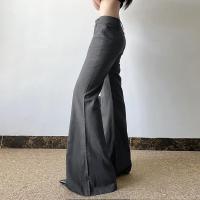 Primavera otoño nueva cintura acampanada desgastada para mujeres, pantalones de vestir de moda coreana - details 3