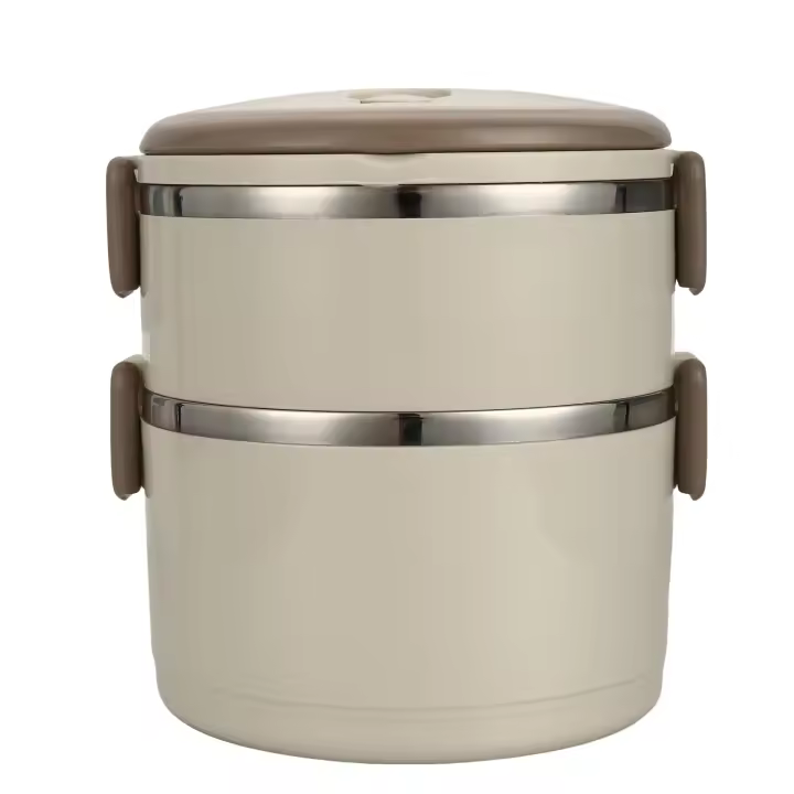 Caja de almacenamiento de acero inoxidable, contenedores de almacenamiento de comida de 2/3/4 capas, adecuados para viajes de ejercicio - 1