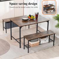 Mesa de Comedor de Estilo Industrial Marco de Acero y Madera 2 L100 cm Ideal para 4 Personas - details 6