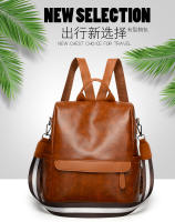 Mochila pequeña informal simple para mujer, bolso de hombro de cuero PU suave, bolso de trabajo vintage para mujer - details 0
