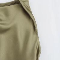 Vestido largo plisado sin mangas para mujer, prenda de seda con textura satinada, cuello redondo, elegante y a la moda - details 33