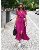 Vestido Floral Elegante con Escote en V Estampado Moderno, Transpirable, Perfecto para Trabajo y Ocasiones Casuales - details 16