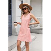 Nuevo Vestido informal de verano con cuello en V y Color sólido con cierre de palacio y bolsillo para mujer - details 20