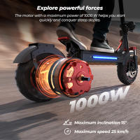 IScooter iX5S-patinete eléctrico plegable para adultos, patinete eléctrico de 45 KM/H, patinete eléctrico de 1000W, patinete de 48V y 15Ah - details 1