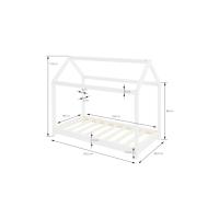 ML-Design ML-257/Kinderbett Hausbett mit Dach 160x80cm Weiß