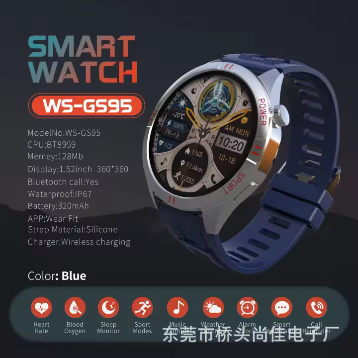 Reloj Inteligente con Llamada Bluetooth Salud Corazonal Ritmo Cardíaco Presión Arterial Multiejercicio Batería Larga Edición de Negocios con Subwoofer Compatible - 1