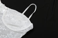 BUNO-Conjunto de 2 piezas de encaje de gato extraño para mujer, camisola de retazos de líneas oscuras con flores de Jacquard y parte inferior de encaje de pierna recta, traje a juego - details 16