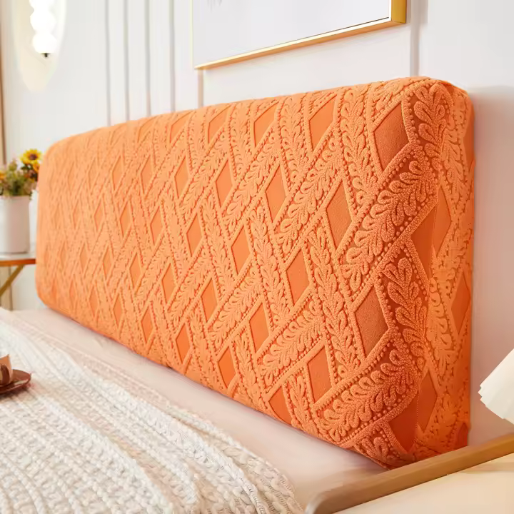 Funda de Cama de Terciopelo Jacquard Protector de Cabeza y Lado de Cama con Elástico Material Poliéster Resistente al Polvo para Decoración de Hogar y Hotel - 1