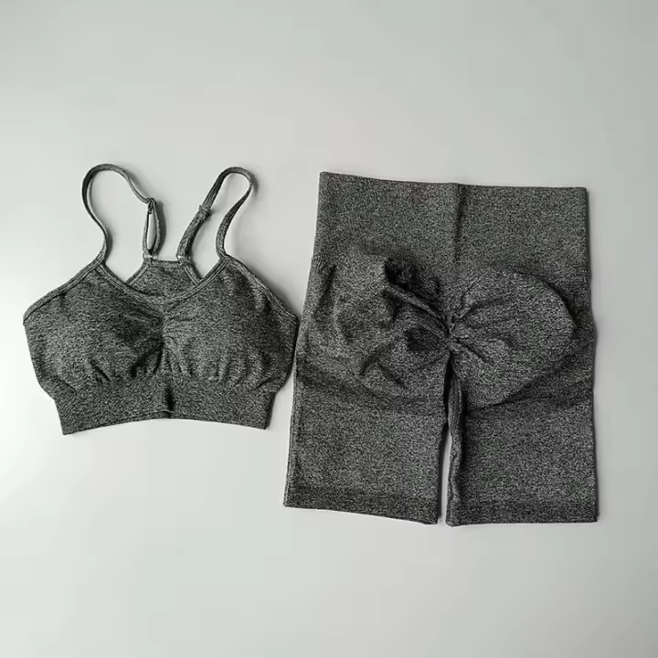 Gym Tre, Hip Lift, Ropa de Mujer, Sujetador Deportivo Fiess, Shorts de Entrenamiento sin Costuras, Conjunto de Yoga, 2 Piezas. - 1