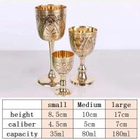1 Uds 35/80/180/200ml Vintage cobre grabado wer patrón copa agua cáliz Buda Altar beber copa de vino - details 0