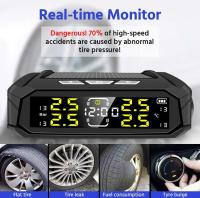 E-ACE 8 Bar TPMS sensores solares de neumáticos de coche botones de pantalla táctil Monitor de presión sistema de alarma herramientas automotrices - details 1
