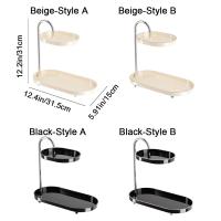 Estante de almacenamiento de maquillaje de 2 capas de plástico, estante de almacenamiento de cosméticos impermeable para ahorro de espacio, gran capacidad a prueba de humedad - details 0