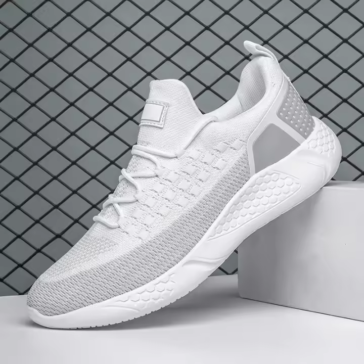 Deportes nuevos para hombres para parejas, zapatos elásticos ligeros y transpirables con tejido de mosca informal, modernos y versátiles, estudiantes de talla grande - 1