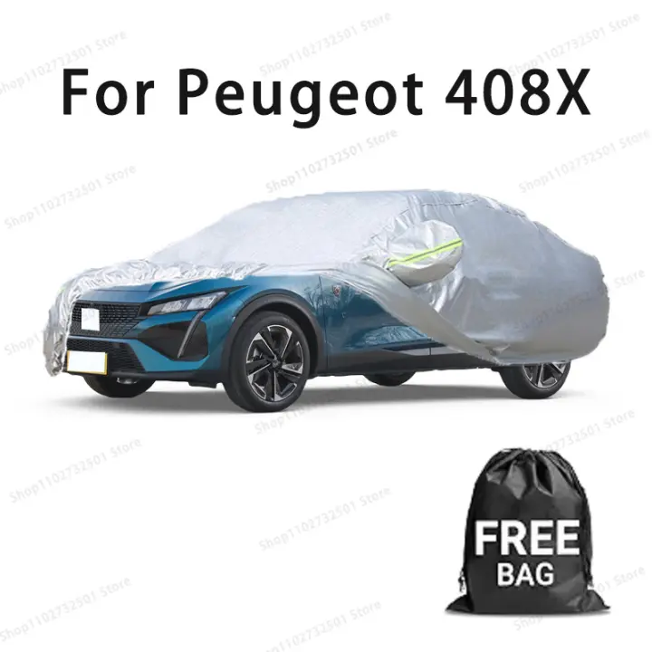 Funda de coche para Peugeot 408X, cubierta completa, impermeable, protección solar, resistente a los arañazos, accesorios para coches, color plateado - 1