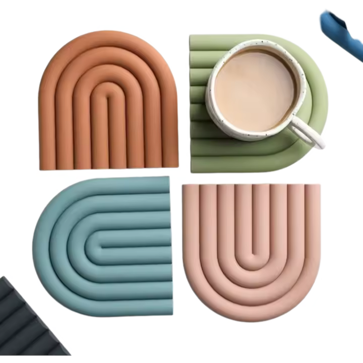 Mantel de Mesa de Silicona Arcoiris Posavasos Resistentes al Calor para Platos Calientes - 1