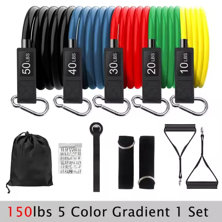 Juego de bandas de resistencia, cuerda de tracción de tensión para hombres y mujeres, bandas de ejercicio para Fitness, gimnasio en casa, equipo de entrenamiento de fuerza - 1