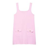 Vestido holgado de punto sin mangas con cuello cuadrado y tirantes, estilo dulce, casual, sencillo, falda corta, novedad de verano, ropa de mujer PB&ZA2025 - details 1