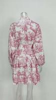 Vestido de Cinturón de Encaje Impreso Vintage Moda de Primavera-Verano para Mujeres - details 2