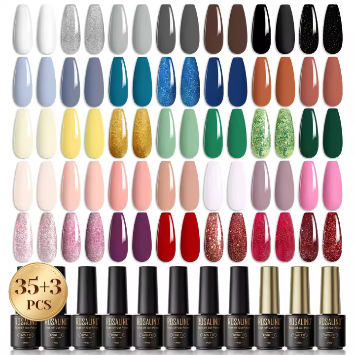 ROSALIND juego de Esmaltes en Gel para uñas, colores completos, semipermanente, lámpara UV, capa Base superior - 1