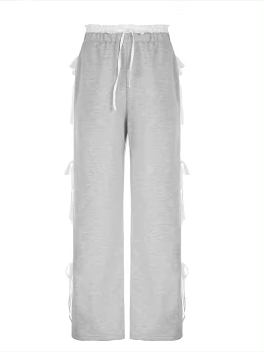 Haruku Colección Primavera-Otoño Pantalones Sueltos y de Pierna Ancha para Mujer Cintura Elástica, Abiertos en la Cintura - 1