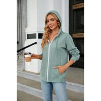 Sudadera con capucha y cremallera cerrada para mujer - details 24