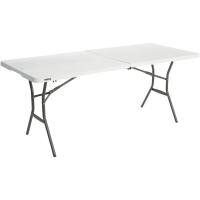 Mesa rectangular plegable blanco efecto granito 185x76x74 cm - details 0