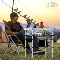 Mesa de Camping Plegable Portátil 60x40x25.4/49/67cm Altura Ajustable Impermeable Negro - details 18