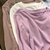 Fleece Thermal Underwear for Women Winter Warm T Shirt Thermo Lingerie Korean Elastic Soft Long Sleeve Undershirt Pullover - details 0