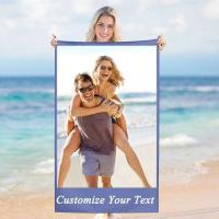 Toallas de playa personalizadas para adultos, hombres, mujeres y niños, baño personalizado con fotos, collages, toalla de piscina, regalos del Día de San Valentín - details 0