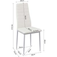 Sillas de Comedor Juego de 4 Sillas de Metal para Cocina, Silla de Mesa Comoda Silla con Asiento Tapizado, Negro - details 20
