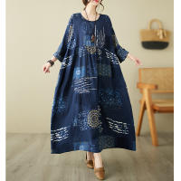 Vestido Vintage de Algodón de Manga Larga Talla Grande, Elegante y Suelto para Mujeres - details 37