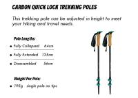 Palos de Senderismo Homful Nórdicos 195g/pc Plumas de Caminata Ajustables con Bloqueo Rápido Ultraligeras Premium de Carbono Telescópicas - details 2